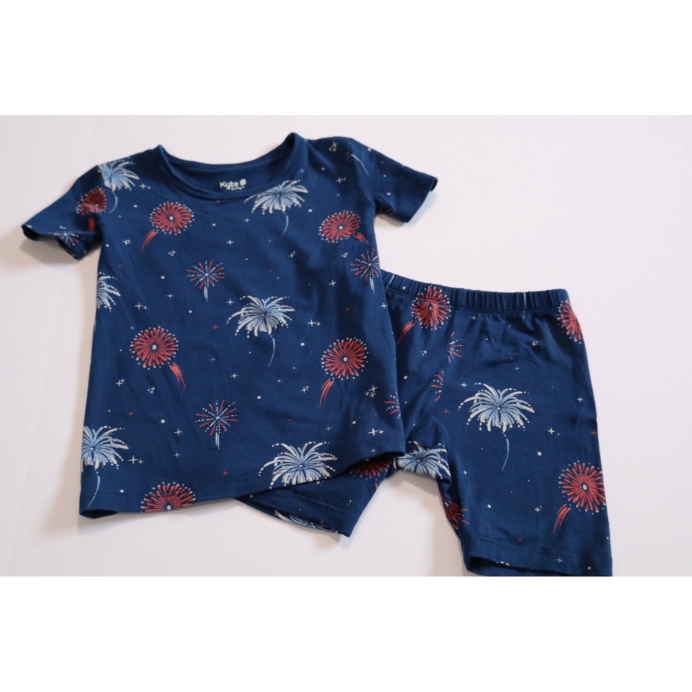 Kyte Baby Fireworks Bamboo Pajama Set Short Sleeve Shorts 3T